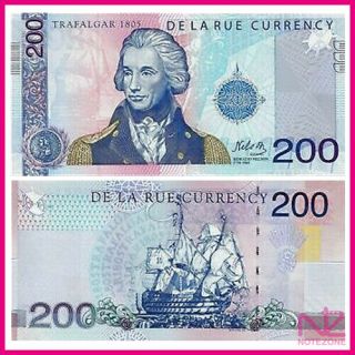 De La Rue Currency 200 Trafalgar 2018 Test Specimen Banknote Advertisment Note