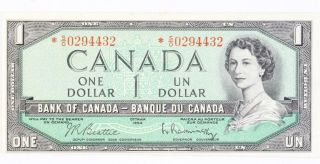 Bank Of Canada 1954 $1 Replacement Bank Note - Beattie & Raminsky Signatures
