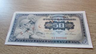 50 Dinara Yugoslavia 1965 Specimen Aunc - Unc