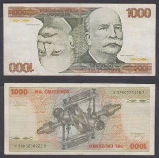 Brazil 1000 Cruzeiros Nd 1980 (vf, ) Banknote P - 197c