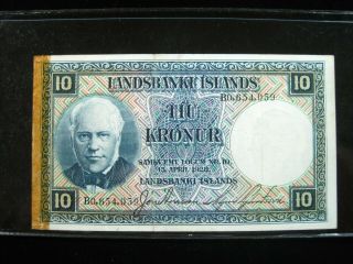 Iceland 10 Kronur L 1928 P28a Islands Tape 59 Bank Currency Banknote Money