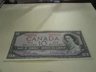 1954 - Canadian Ten Dollar Bill - $10 Canada Note - Rv5885762