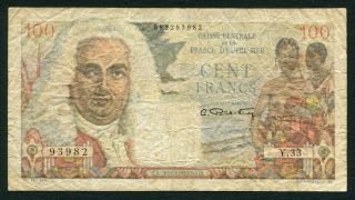French Equatorial Africa 100 Francs 1947 La Bourdonnais P24 F