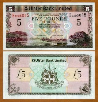 Ireland Northern,  Ulster Bank,  5 Pounds,  2013,  P - 340b,  Unc