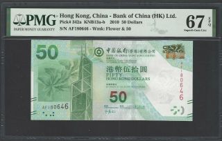 Hong Kong 50 Dollars 1 - 1 - 2010 P342a Uncirculated Grade 67