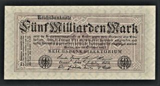 Vad - Germany - 5 Milliarden Mark Banknote - P 123b (cv=30) A/u