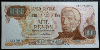 Argentina Banknote 1000 Pesos,  P.  299 Unc 1975 (series A)
