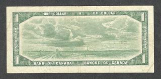 1954 RADAR $1.  00 6386836 RARE Three Digit KEY Bank of Canada QEII One Dollar 2