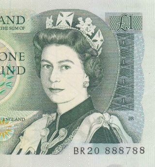 1981 Bank Of England Qeii 1 Pound " Somerset " 888788 ( (gem Unc))
