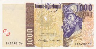 1000 Escudos Very Fine - Ef Crispy Banknote From Portugal 1998 Pick - 188