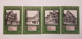 Celle Notgeld 25,  50,  75,  100 Pfennig 1922 Emergency Money Germany (9014)