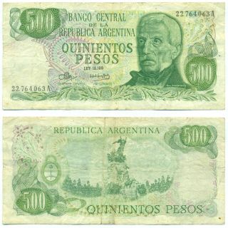 Argentina Note 500 Pesos (1973) Mancini - G.  Morales B 2415 Suffix A P 292 Avf