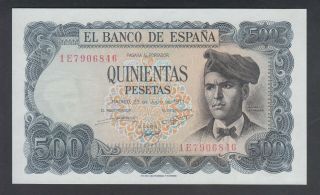 Spain 500 Pesetas 23 - 07 - 1971 Au P.  153,  Banknote,  Uncirculated