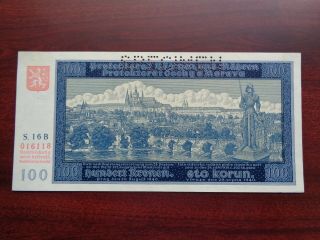 1940 Bohemia Moravia Specimen 100 Korun Banknote Uncirculated