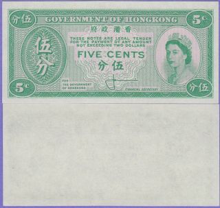 Hong Kong 5 Cents Banknote 1945 Uncirculated Cat 322 - 81714 " Queen "