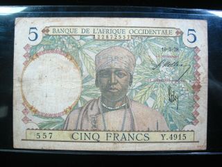French West Africa 5 Francs 1938 L 