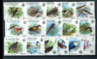 Seychelles Zil Elwagne Sesel Qeii 1983 Birds Sg53/68 Mnh