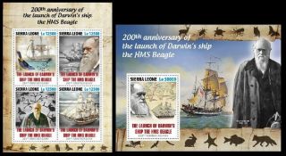 Sierra Leone 2020 200th Anniversary Of The Launch Of Darwin‘s Ship The Hm.  (408)