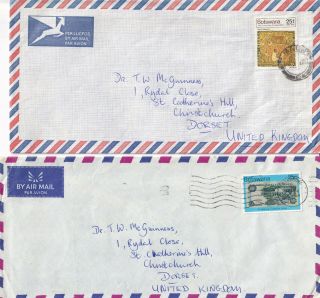 Pp5203 Botswana 11 Different Stamped Covers / Postcards Mainly Uk; 1973 - 1988