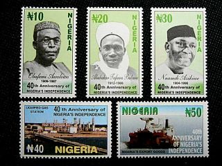 Nigeria 2000 40th Anniversary Of Independence,  Full Set Sg 764 - 768 Mnh Politics