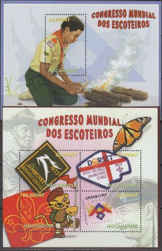 Mozambique Both S/s 20th World Scout Jamboree Thailand 2003 Mnh - 26 Euro