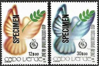 Cape Verde Cabo Verde 1986 International Day Of Peace Specimen,  2 Stamp Mnh