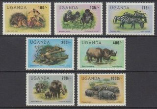 Uganda 1983 Wildlife Currency Set (x7) Mnh (id:763/d59404)
