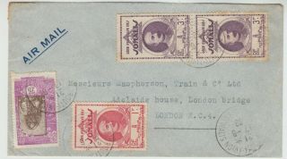 French Somalia 1927 Multi Franked Air Mail Cover Djibouti - London