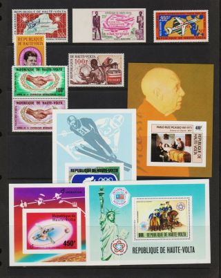Upper Volta - 11 Airmail Stamps,  Cat.  $ 34.  15