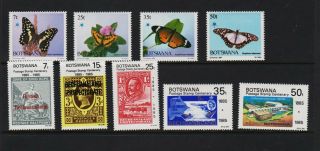 Botswana - 2 Sets From 1984 - 85,  Cat.  $ 31.  00 - Butterflies,  Stamp Centenary
