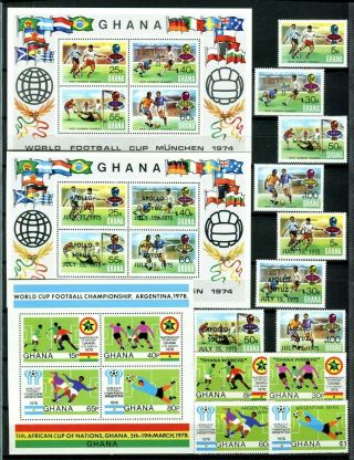 Ghana Soccer World Cup Small Accumulation Of Mnh Stamps & S/s,  Fdc.  X34512