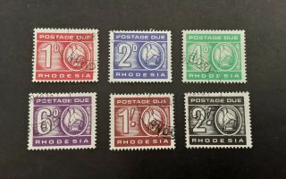 Rhodesia 1966 - Postage Due Set Of 6 Stamps Sgd12 - 17