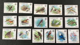 Seychelles Zil Elwagne Sesel - Nh Stamps - 1983 - Birds - 16 Stamps.