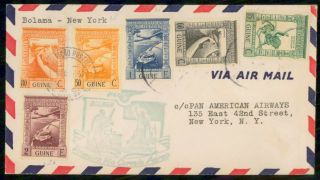 Mayfairstamps Guinea 1939 Bolama To York Pan American First Flight Cover Wwf
