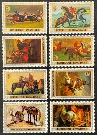 Rwanda.  Paintings Of Horses Stamp Set.  Sg336/43.  1970.  Mnh.  (x138)