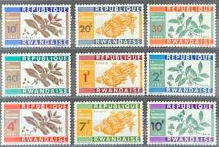 Rwanda.  Anniversary Of Independence Stamp Set.  Sg27/35.  1963.  Mnh.  (x143)