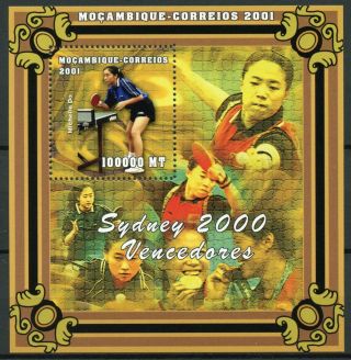 Mozambique Olympics Stamps 2001 Mnh Sydney 2000 Table Tennis Sports 1v S/s Iii