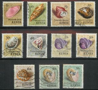 Kenya 1971 Sea Shells Set Of 11,  Inc Mis - Spellings Combined