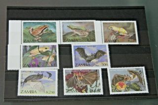 Zambia - 1989 Frogs/toads & Bat Issues - 2 Set Of 4 Unmounted