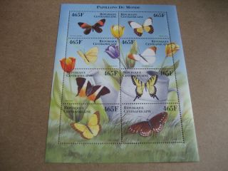 Republique Centrafricaine Butterflies Du Monde Sheetlet