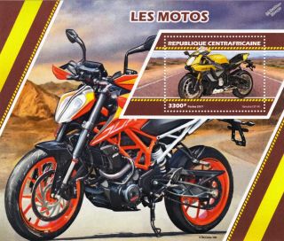 Yamaha Yzf - R1 Sport Superbike & Ktm Duke 390 Motorcycle Motorbike Stamp Sheet