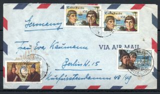 Cape Verde,  1956,  Sailors,  Cover To Germany,  Look