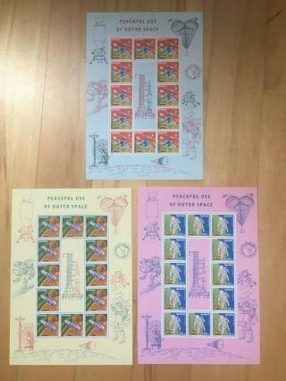 Stamps Ghana 305 - 307 Mi 310 - 312 Peaceful Use Of Outer Space 1967 S/s Mnh