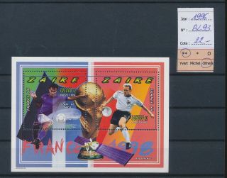 Lm45322 Zaire 1996 Football Cup Soccer Good Sheet Mnh Cv 22 Eur