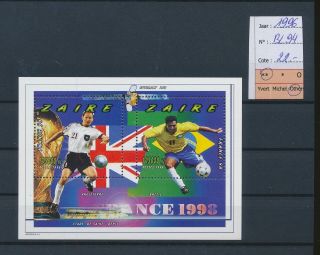 Lm45321 Zaire 1996 Football Cup Soccer Good Sheet Mnh Cv 22 Eur