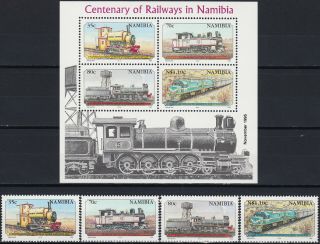 Namibia Set & S/s 100th Ann Namibian Railways 1995 Mnh - 9,  50 Euro