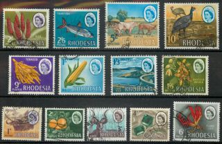 Rhodesia 1966 Definitives Part Set Of 13 To 10s 10/ Combined