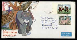 Dr Who 1987 Burkina Faso To Australia Elephant Air Mail C214256