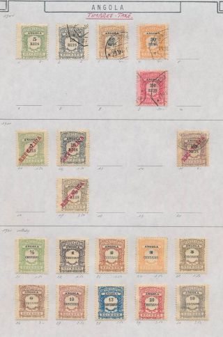 Xc31624 Angola 1904 - 1921 Postage Due Classic Lot