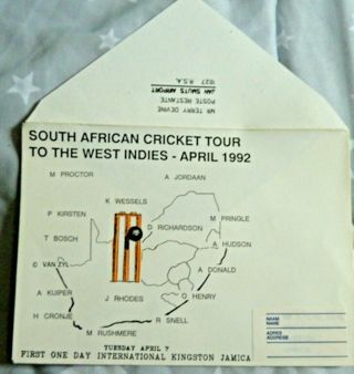 South African Cricket Tour To West Indies - April 1992.